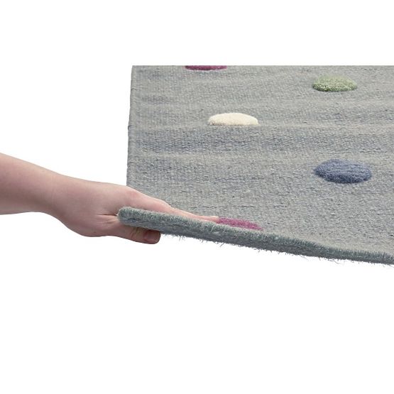 Children's rug with dots - grey