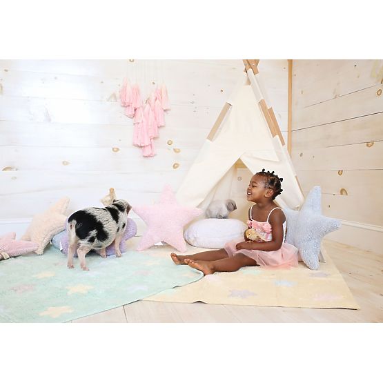 Children's rug with stars Tricolor Stars - Soft Mint