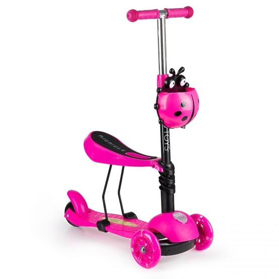 Children's scooter and bouncer Ladybug - pink