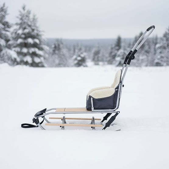 Children's sled with seat - Dark gray