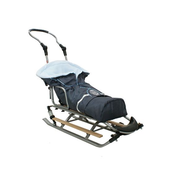 Children's Sledge with a Footmuff and Suspension