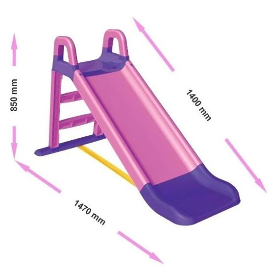 Children's slide Happy 140 cm - purple-pink