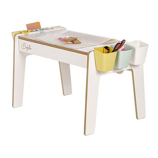 Children's Table and Two Chairs Set with Accessories - White