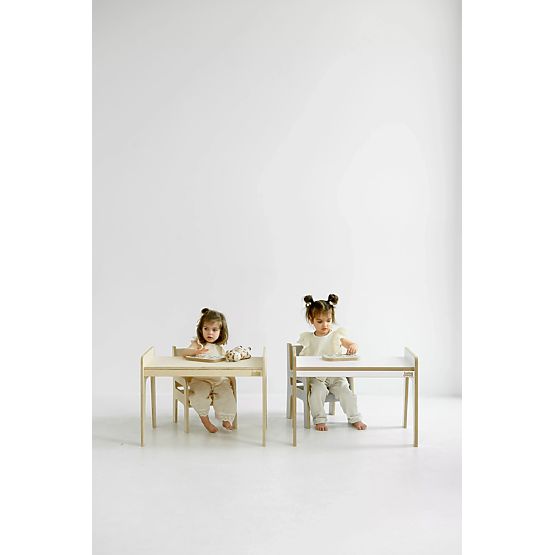 Children's Table + Chair S/M – White