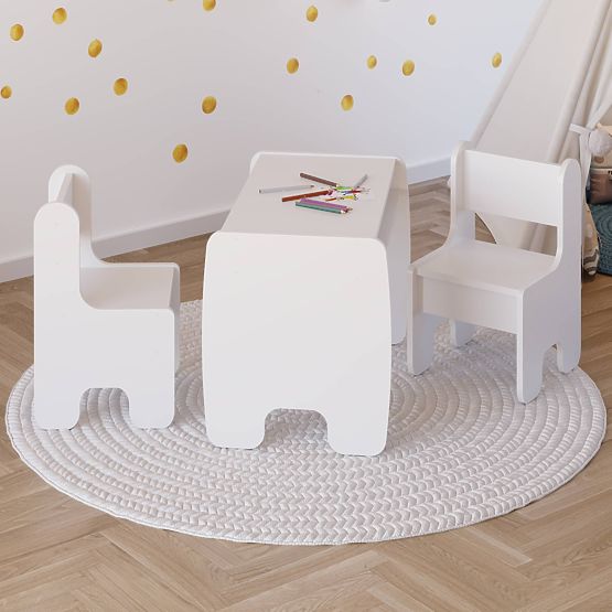 children's table Timi and two chairs color white