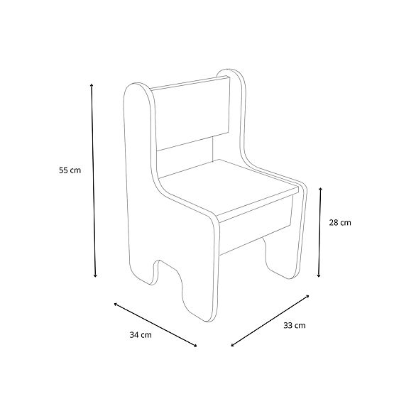 children's table Timi and two chairs MDF white color