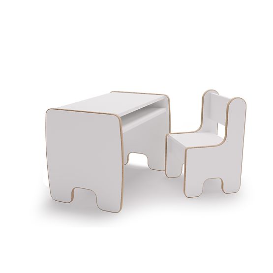 Children's Table Timi + MDF Chair Color White