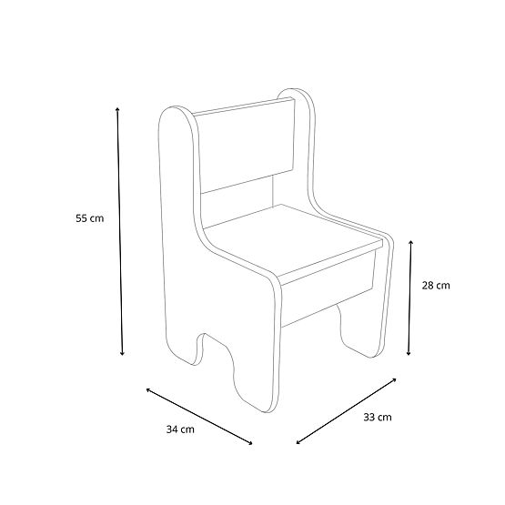 Children's Table Timi + MDF Chair Color White