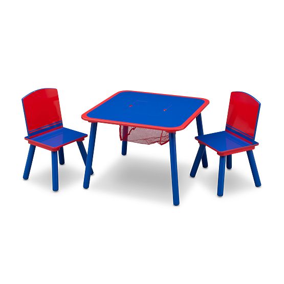 Children's Table with Chairs - Blue and Red