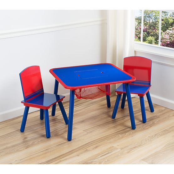 Children's Table with Chairs - Blue and Red