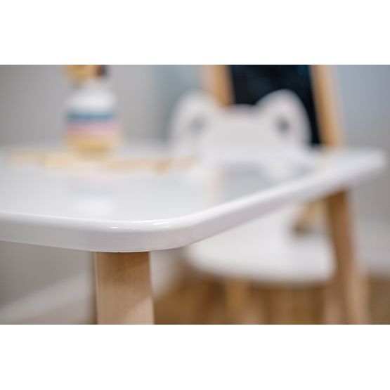 Children's Table with Chairs - Cat - White
