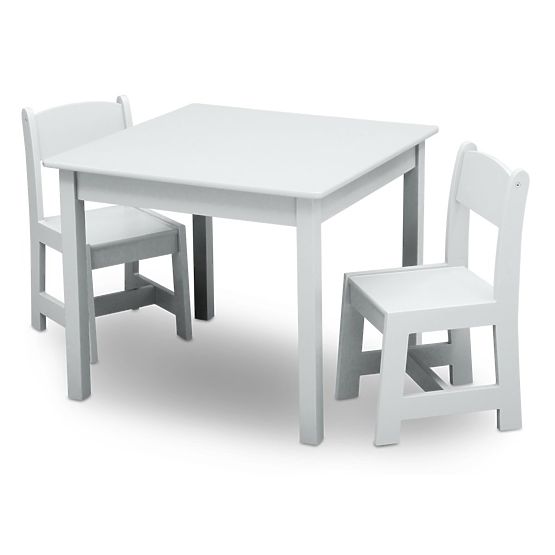 Children's table with chairs white