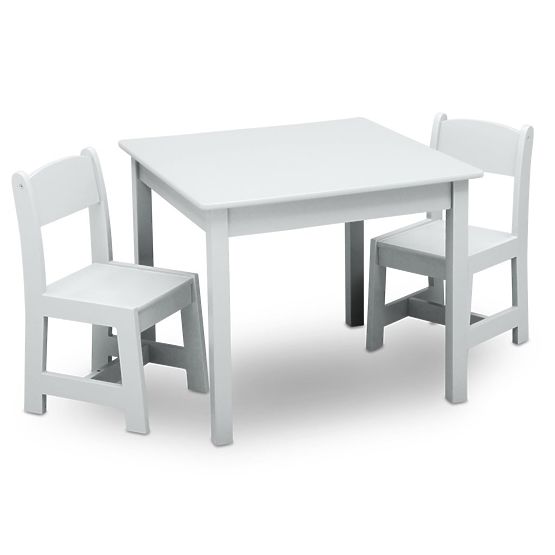 Children's table with chairs white