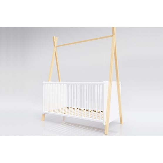 Children's Teepee Crib 140x70 cm (L) - White/Natural