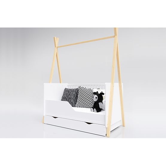 Children's Teepee Crib 140x70 cm (L) - White/Natural