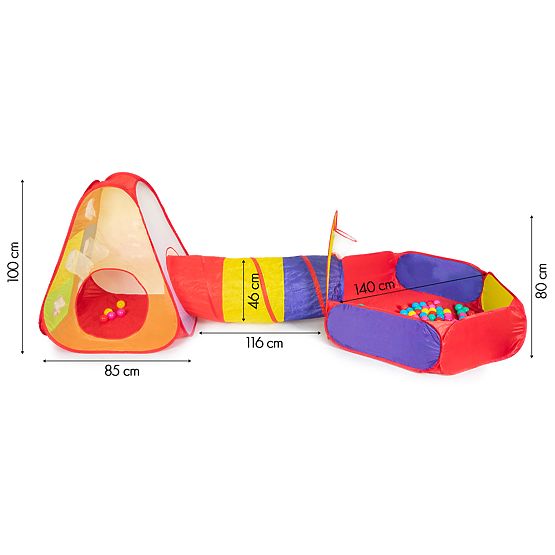 Children's tent with tunnel and pool