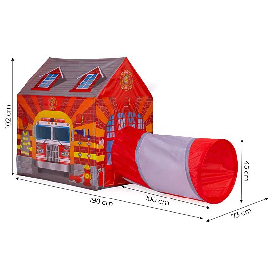 Children's Tent with Tunnel Fire Station Playground IPLAY