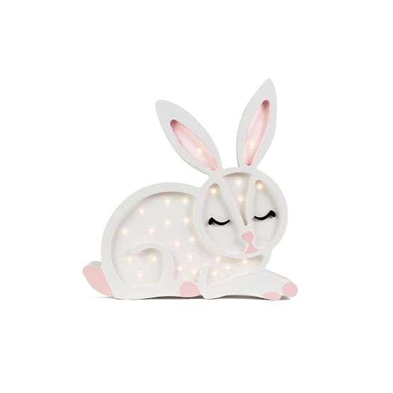 Children's wood lamp Bunny - white