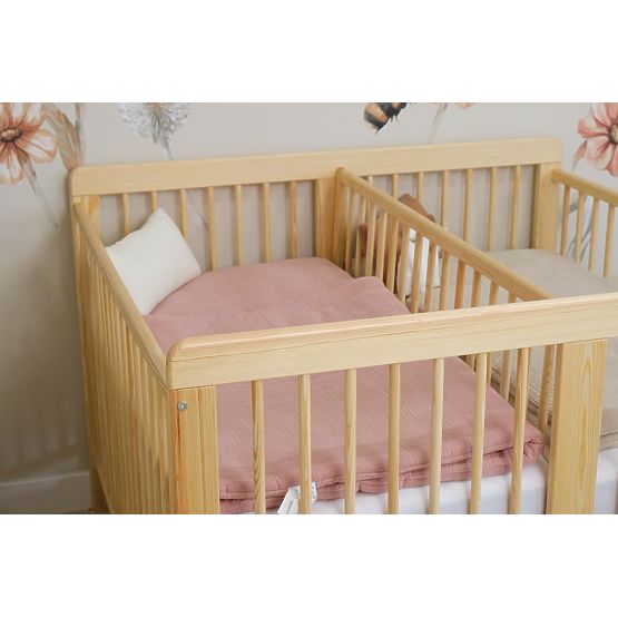 Ourbaby Twinny Wooden Baby Cot for Twins - Natural