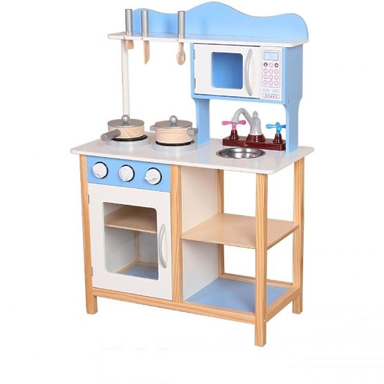 Children's wooden kitchenette with equipment
