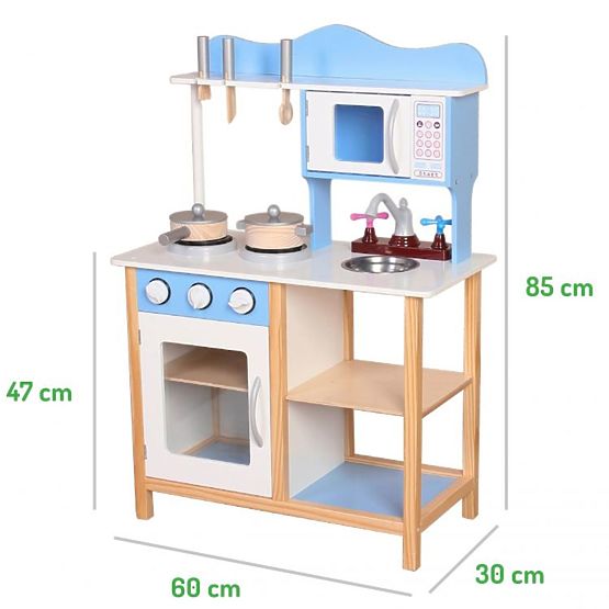 Children's wooden kitchenette with equipment