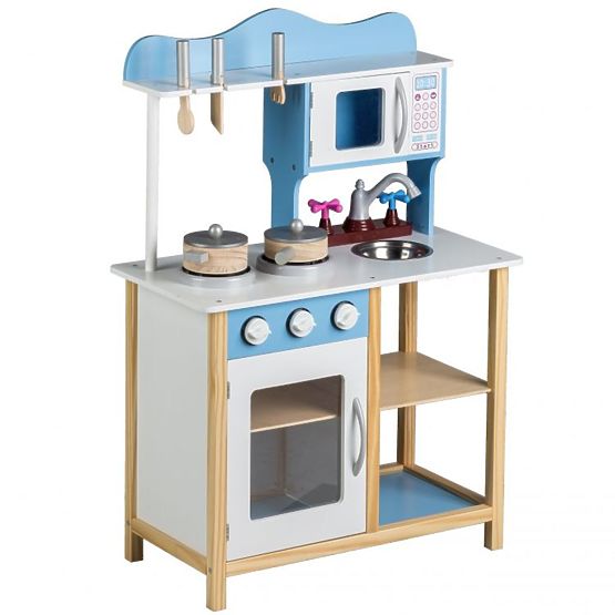 Children's wooden kitchenette with equipment