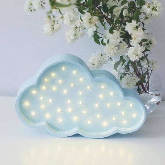Children's wooden lamp Cloud - blue