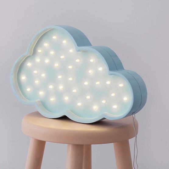 Children's wooden lamp Cloud - blue