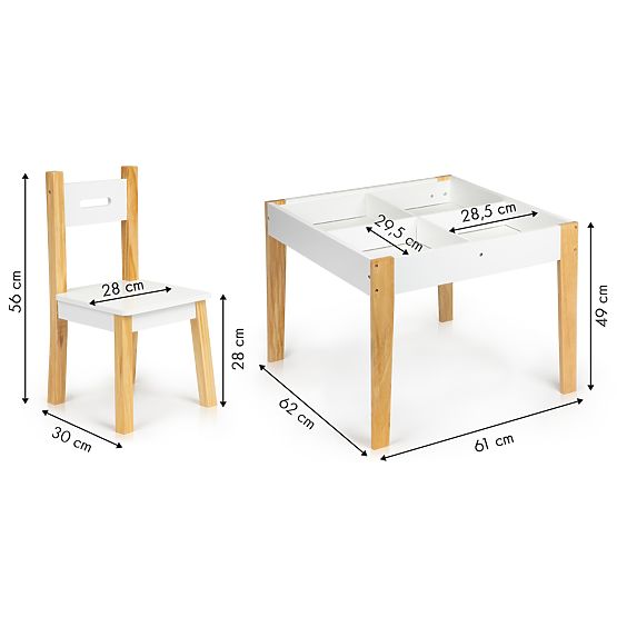 Children's Wooden Table with Chairs Natural