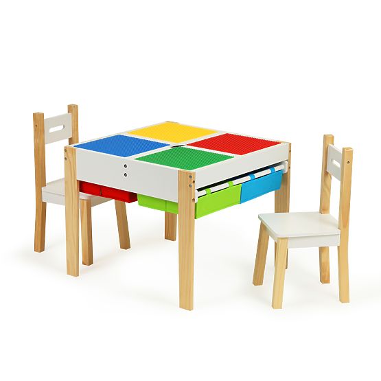Wooden play table and chairs hotsell