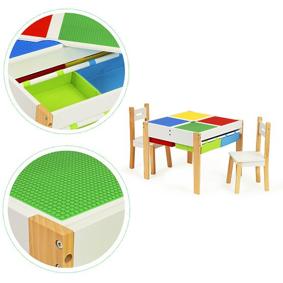 Children's Wooden Table with Chairs Creative