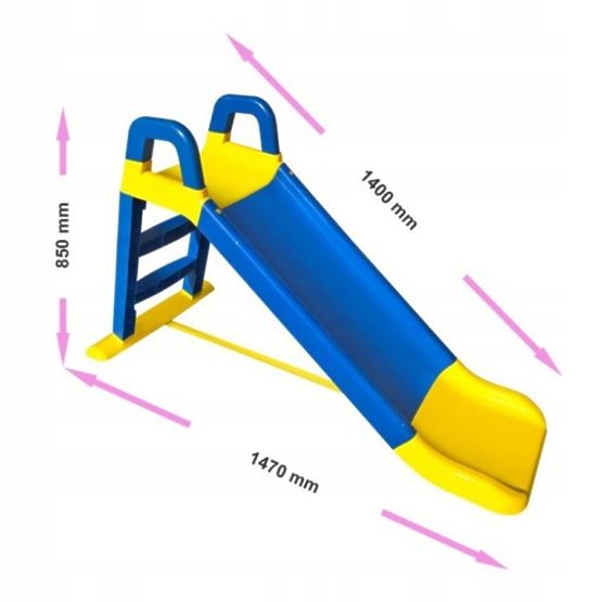 Children's slide Happy 140 cm - blue-yellow