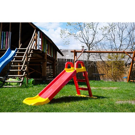 Children's slide Happy 140 cm - red-yellow
