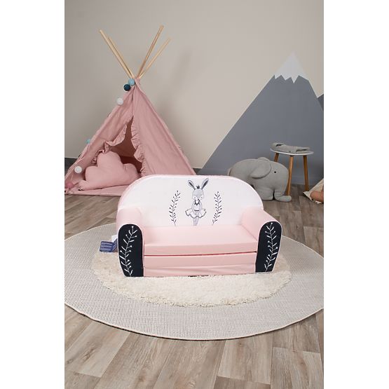 Children's sofa Bunny Ballerina - white-pink