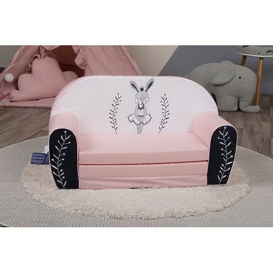 Children's sofa Bunny Ballerina - white-pink