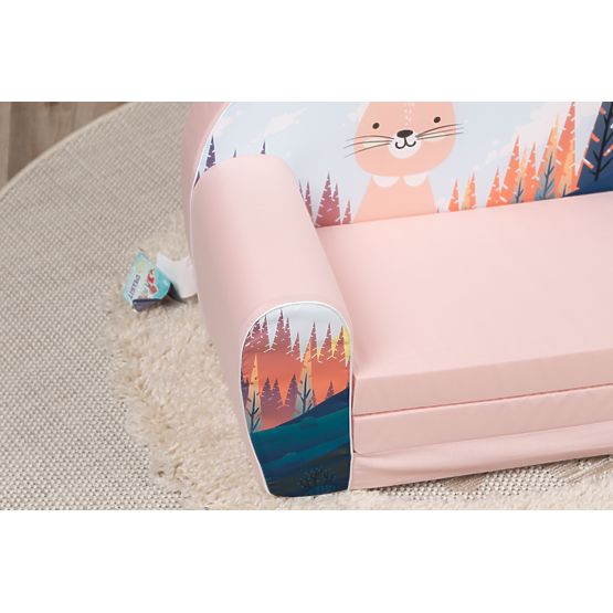 Children's Sofa Rabbit in the Forest - Pink