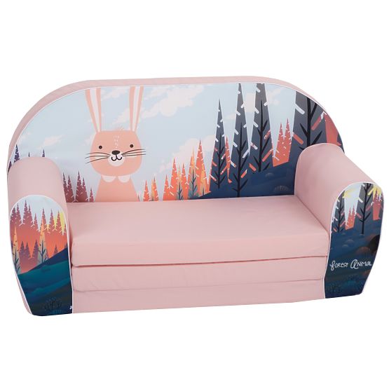 Children's Sofa Rabbit in the Forest - Pink