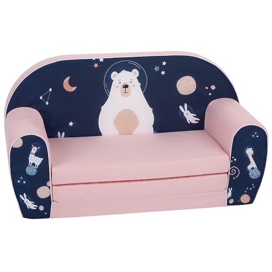Children's Sofa Polar Bear - Blue and Pink