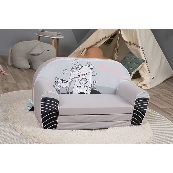 Children's Sofa Fawn and Bear - Grey