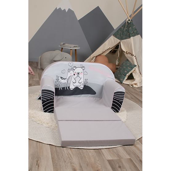 Children's Sofa Fawn and Bear - Grey