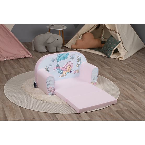 Children's Sofa Mermaid - Pink and White