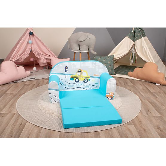 Children's Sofa Cat Taxi Driver - Blue