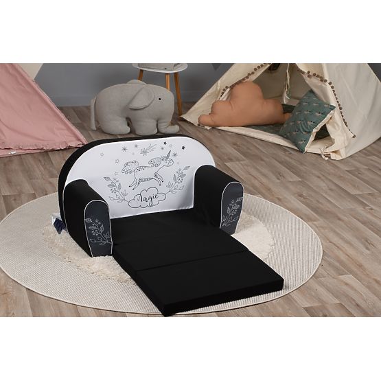 Children's Sofa Unicorn - Black and White