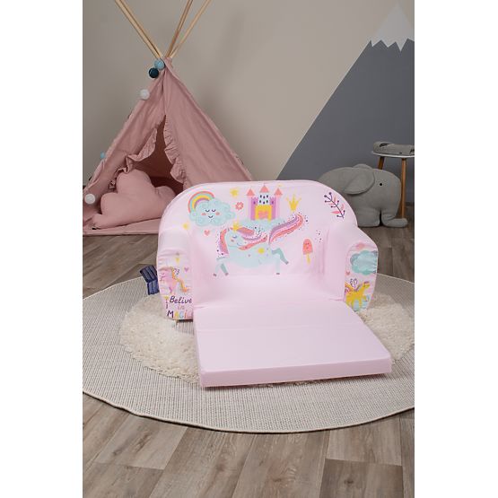 Children's sofa Magic unicorn - pink