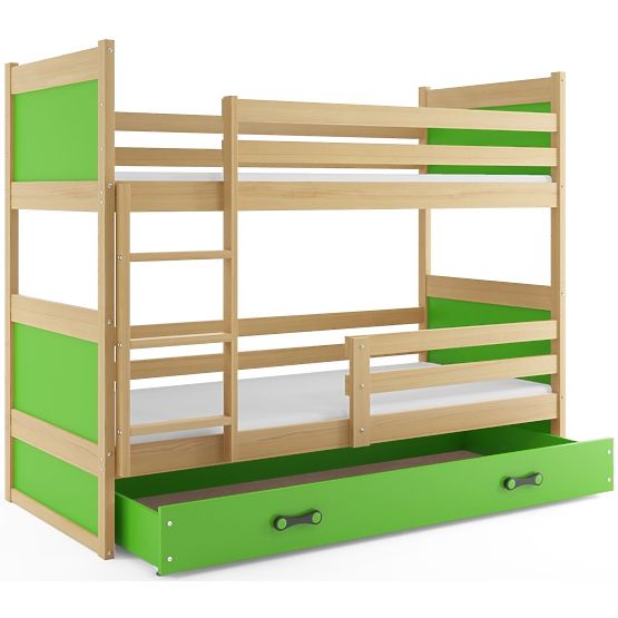 Children storey bed Rocky - natural-green