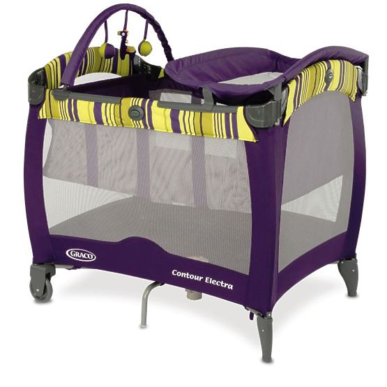 Children travel cot Contour Electra - Blackberry Spring