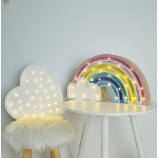 Children wood lamp LED lamp Pastel rainbow