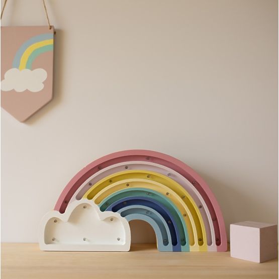 Children wood lamp LED lamp Pastel rainbow