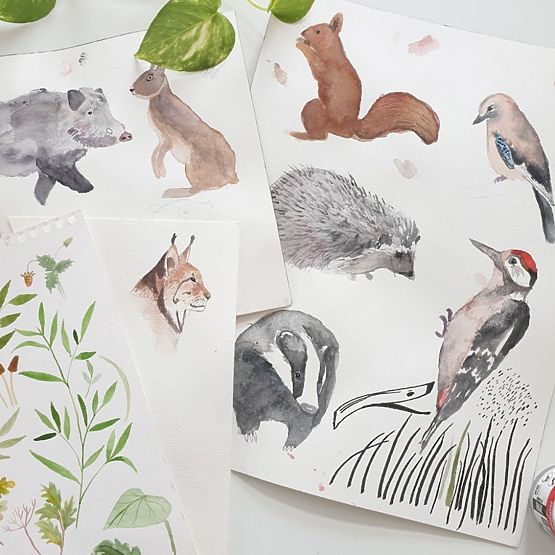 Children wrap The life in woods