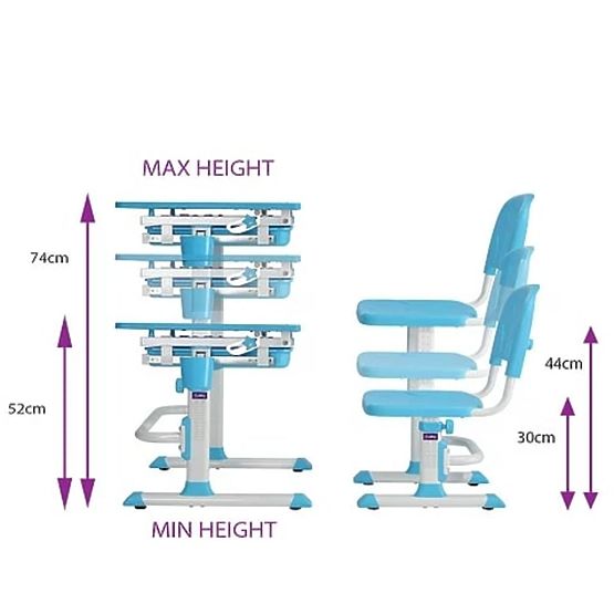 Children writing table + chair Cubby Lupin - blue